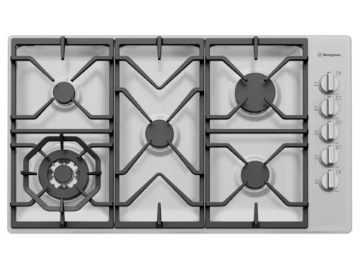 Supply & Install: Westinghouse - 90cm 5 Burner Stainless Steel Gas Cooktop