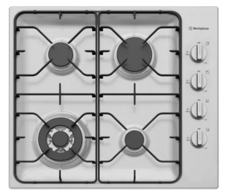 Supply & Install: Westinghouse - 60cm 4 Burner Stainless Steel Gas Cooktop